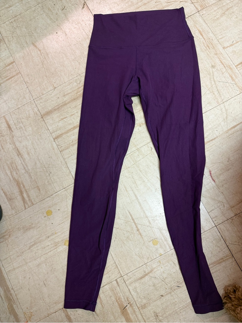 lululemon athletica High-Rise Ribbed Leggings in Deep Plum